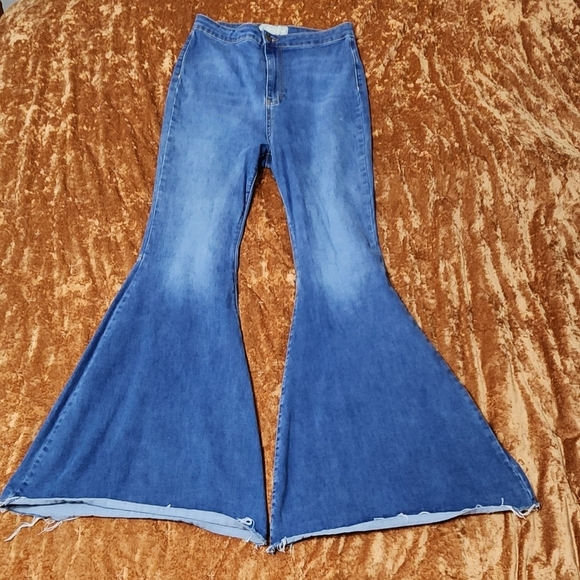 Free People Denim - Free People Jeans Womens Size 31R Super Flare Bell Bottom Blue Denim Pants